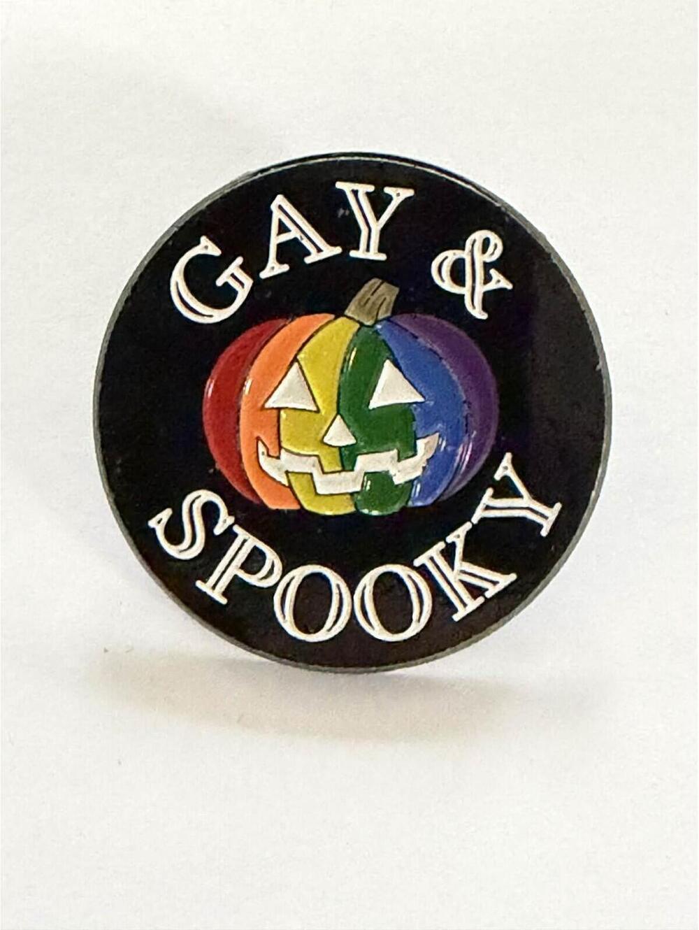 Gay And Spooky Raimbow Pumpkin  Enamel Pin